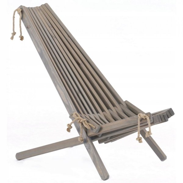 Leżak Fotel drewniany EcoFurn EcoChair Sosna Szary Olej