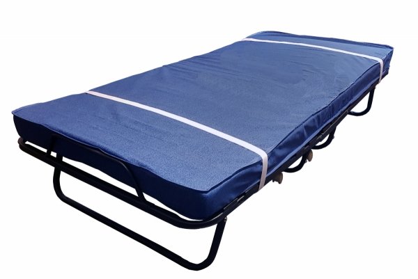 Komfortowe Łóżko składane na kółkach 190x80 COMO z materacem Premium o grubości ok. 13 cm i pokrowcem 