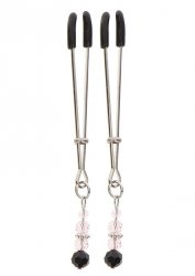 Srebrne zaciskane klamerki na sutki z kryształkami Taboom Tweezers With Beads