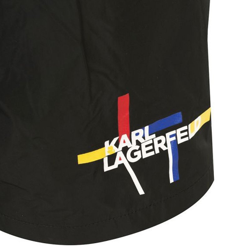 Karl Lagerfeld Beachwear krótkie spodenki szorty męskie czarne KL20MBS01