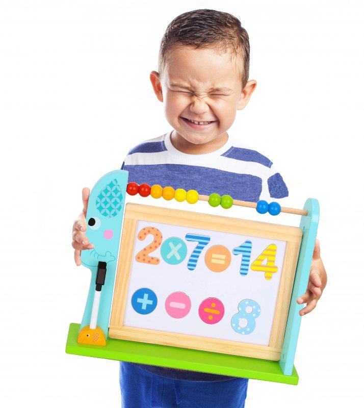 TOOKY TOY Duża Drewniana Tablica Dwustronna Magnetyczna+ Kredowa