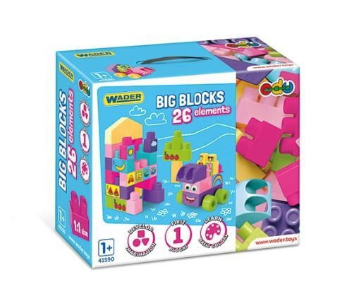 Wader Klocki 26 elementów Big Blocks różowe