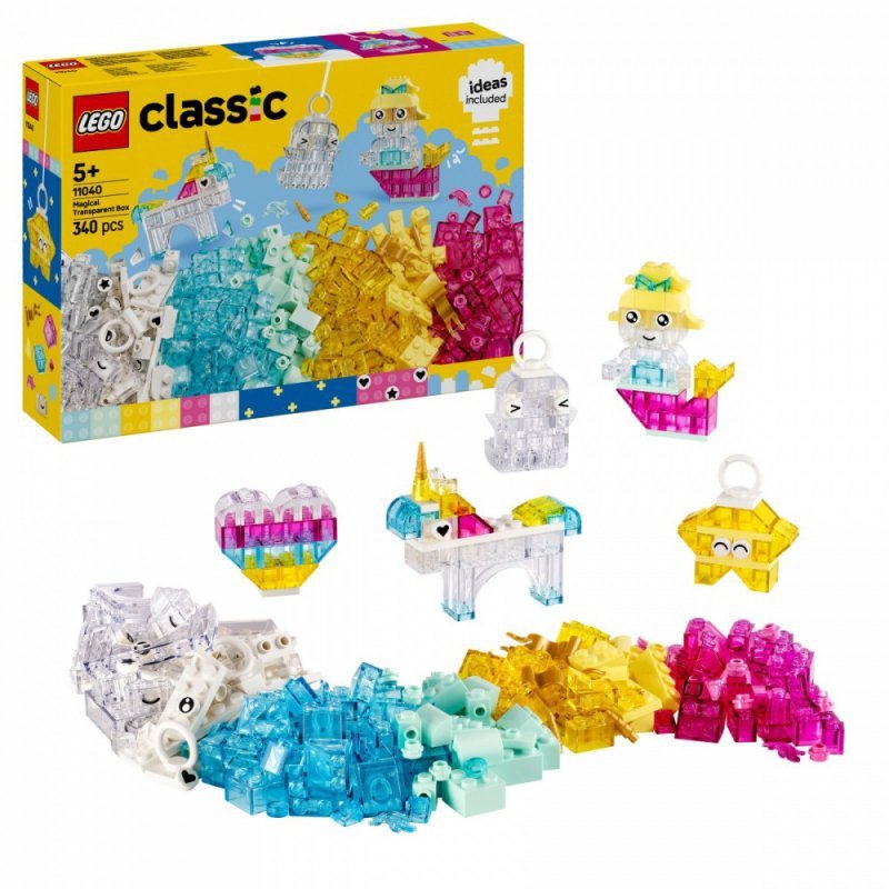 LEGO Klocki Classic 11040 Magiczny zestaw z przezroczystymi klockami