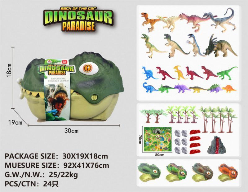 Zestaw figurek &quot;Świat dinozaurów&quot; dla dzieci 3+ Głowa dinozaura + mata krajobrazowa