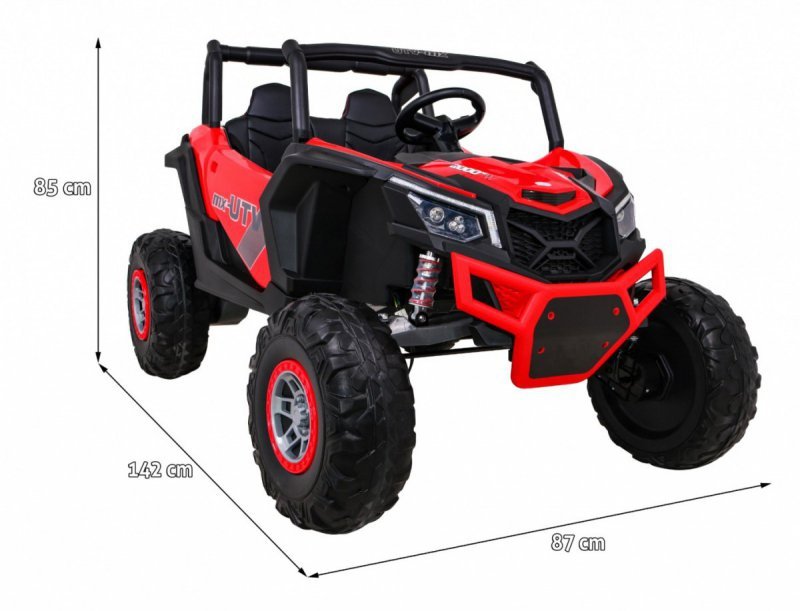 Buggy UTV-MX na akumulator dla dzieci Czerwony + Napęd 4x4 + Pilot + Audio LED + Schowek + EVA + Wolny Start
