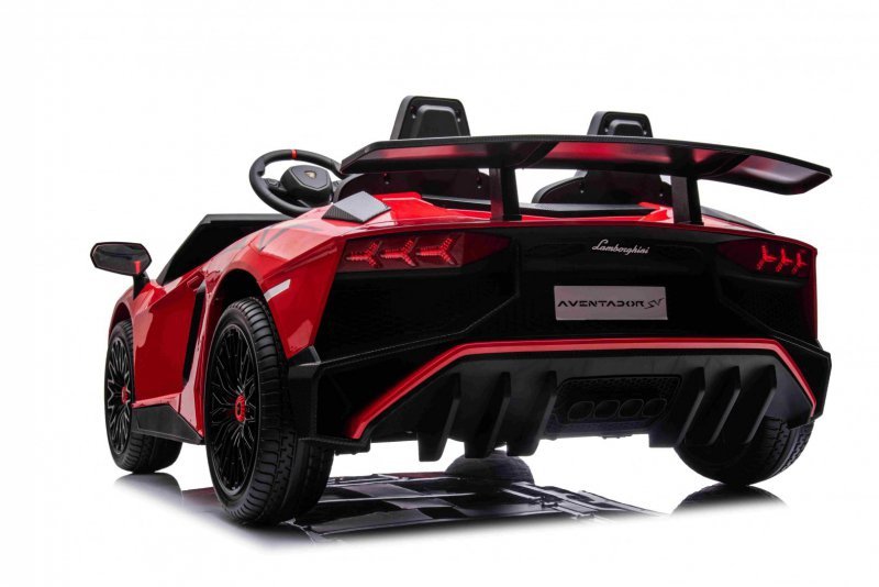 Auto Lamborghini Aventador SV na akumulator dla 2 dzieci Czerwony + Pilot 2,4 GHz + Pianka EVA + Audio LED