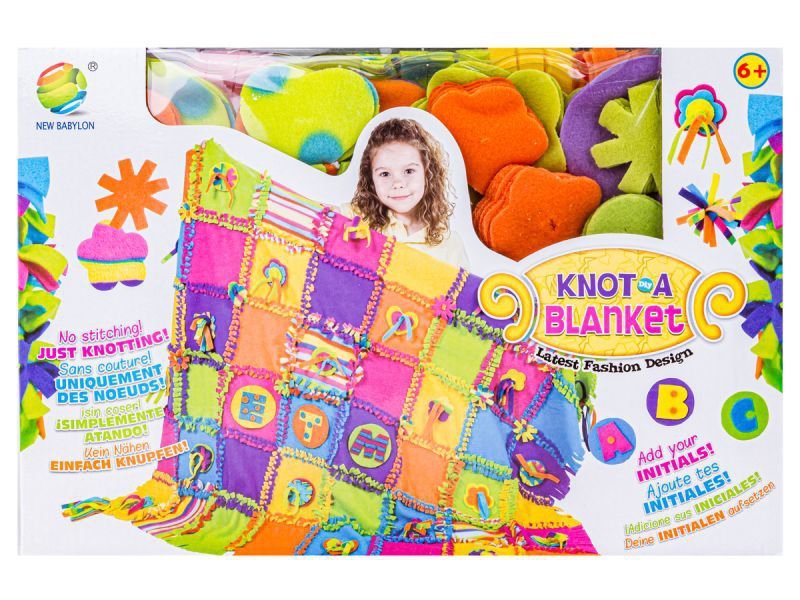 Kreatywny Zestaw, Wyszywanka, Pluszowy KOCYK Do Szycia DIY PATCHWORKOWA NARZUTKA KOC + LITERKI, OZDOBY