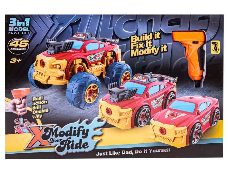 Sportowy, Terenowy Samochód do rozkręcania i skręcania 3w1 TUNING + Wkrętarka Monster Truck