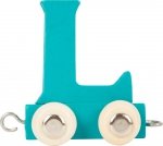 Dekoracja SMALL FOOT wagon do lokomotywy z literą L (kolor niebieski)