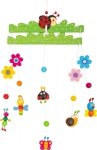 SMALL FOOT Spring Dream Mobile - karuzela z kolorowymi kwiatkami, motylami i ślimakami