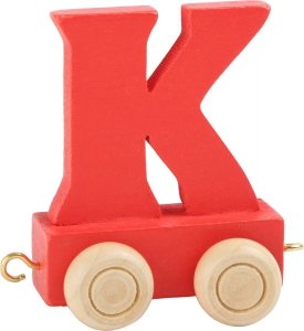 Dekoracja SMALL FOOT wagon do lokomotywy z literą K (kolor czerwony)