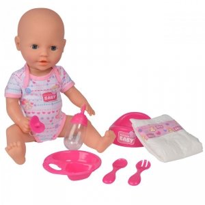 Simba Lalka New Born Baby Bobas z 7 akces. 38 cm