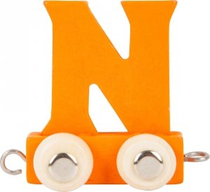 Dekoracja SMALL FOOT wagon do lokomotywy z literą N (kolor pomarańczowy)