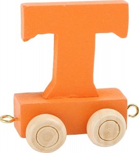 Dekoracja SMALL FOOT wagon do lokomotywy z literą T (kolor pomarańczowy)