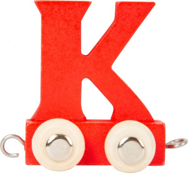 Dekoracja SMALL FOOT wagon do lokomotywy z literą K (kolor czerwony)