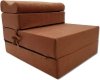 MATERAC TURYSTYCZNY SKŁADANY FOTEL 200x70x15cm - 2 w 1 BRĄZOWY
