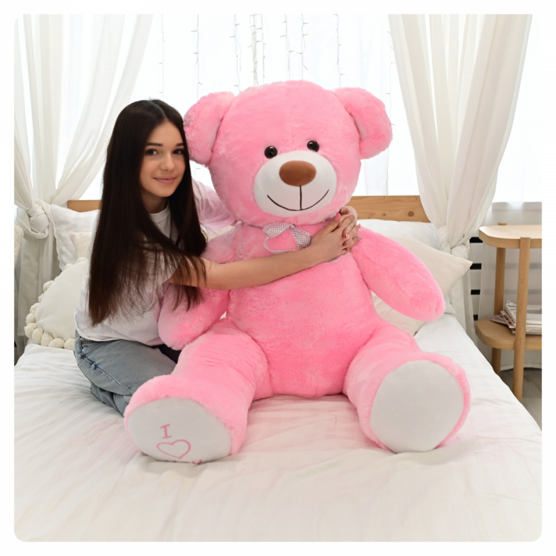 DUŻY MIŚ PLUSZOWY 160cm. WIELKI PLUSZAK GIGANT - RÓŻOWY