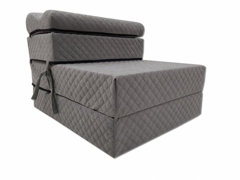 MATERAC TURYSTYCZNY SKŁADANY FOTEL 200x70x15cm - SZARY