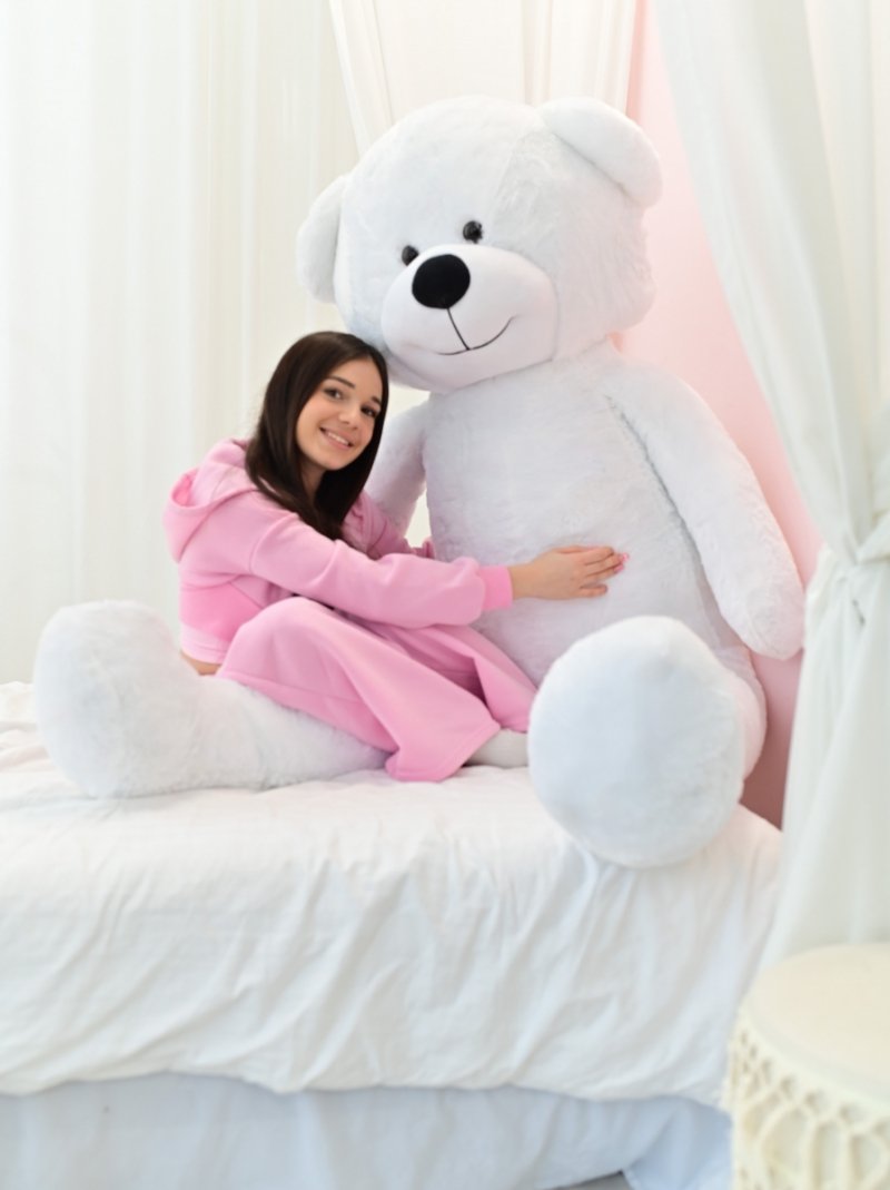 DUŻY MIŚ PLUSZOWY 220cm PLUSZAK MASKOTKA GIGANT - BIAŁY