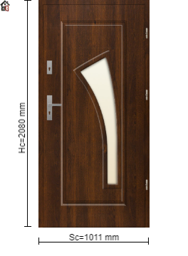 Stalprodukt Drzwi Zewnętrzne Stalowe 55 mm Standard Wzór T20R Orzech