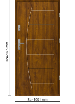 StalProdukt Drzwi Zewnętrzne Stalowe 55 mm grubości Wzór T44 Złoty Dąb