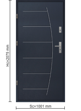 StalProdukt Drzwi Zewnętrzne Stalowe 55 mm grubości Wzór T44 Antracyt Struktura