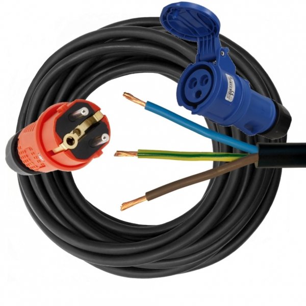 PRZEDŁUŻACZ KEMPINGOWY ADAPTER 40M 230V H05RR‑F (OW) 3x2,5 żo 300/500V