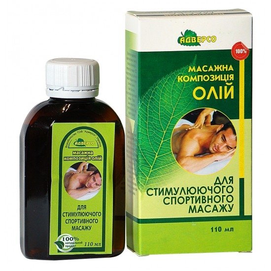 Naturalny Olej do Stymulującego Masażu Sportowego, Adverso