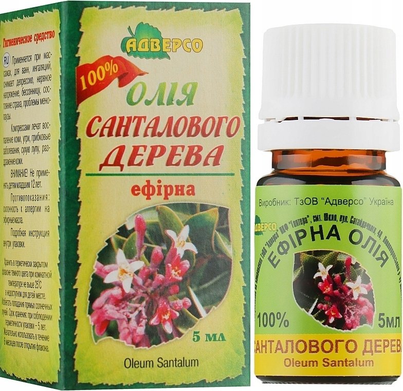 Olejek Sandałowy, 100% Naturalny, Adverso, 5ml