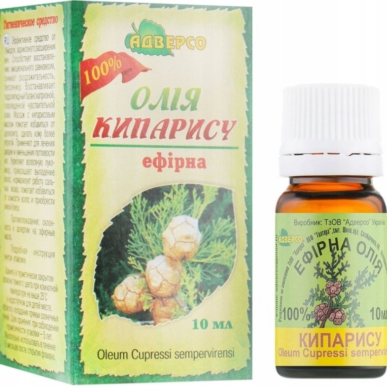 Olejek Cyprysowy, 100 % Naturalny Adverso, 10ml