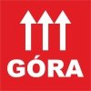 Etykieta ostrzegawcza GÓRA 77x77mm papierowa na roli (1000szt) BULK