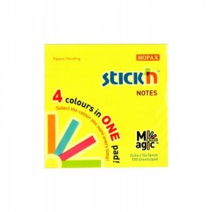 Bloczek STICKN MAGIC PAD 76x76mm neon mix kolorów 21571