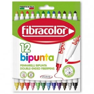 Flamastry DOUBLE POINT 12kolorów 544SW12S FIBRACOLOR