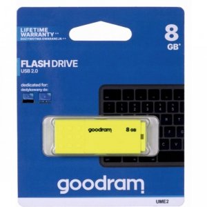 Pamięć USB 8GB GOODRAM UME2 żółty USB 2.0 UME2-0080Y0R11