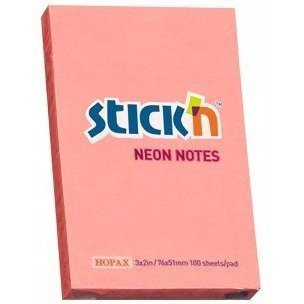 Bloczek STICK&quot;N 76x51mm różowy neon 100k 21162 STICK&quot;N