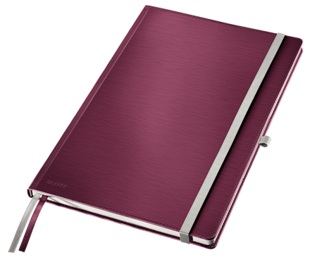 Notatnik twardy LEITZ STYLE A4 kratka ciemnoczerwony 44760028