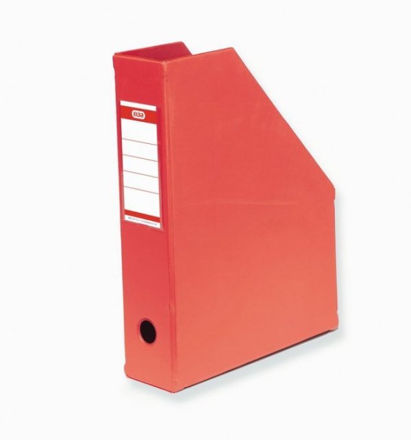 Pojemnik na czasopisma dokumenty A4 gazetownik 7cm PVC czerwony 100400623 ELBA