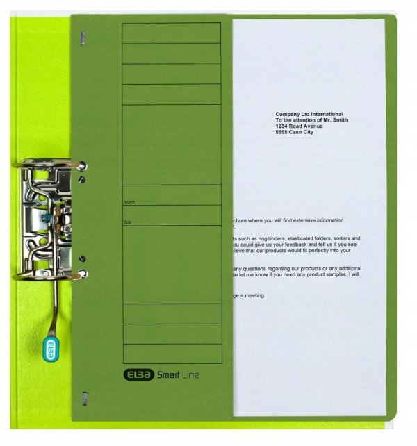 Skoroszyt wpinany do segregatora 1/2 A4 zielony 100551879 ELBA