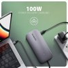 AXAGON HMC-6GM2 Wieloportovy hub USB 6in1, 10Gbps, USB-A, USB-C, HDMI 4K/60Hz, M.2 NVMe/SATA, SD/microSD, PD 100W, 20cm USB-C ka