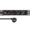 Qoltec Listwa zasilająca PDU do RACK 10 | 1U | 16A | 4xSchuko | 1.8m