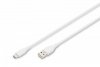 Digitus Kabel połączeniowy silikonowy USB-A - USB-C, USB 2.0 60W, 1m Biały