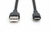 Digitus Kabel połączeniowy silikonowy USB-A - USB-C, USB 2.0 60W, 2m Czarny