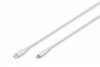 Digitus Kabel połączeniowy silikonowy USB-C - Lightning, USB 2.0 60W, certyfikat MFI, 1m Biały
