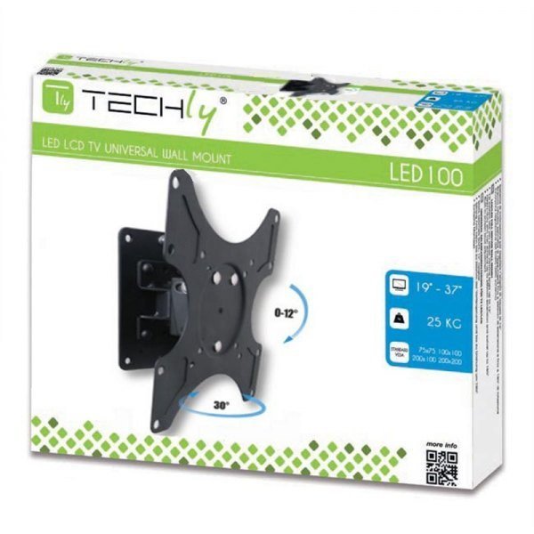 Techly Uchwyt ścienny LCD/LED 13-37cali slim, 25kg, czarny