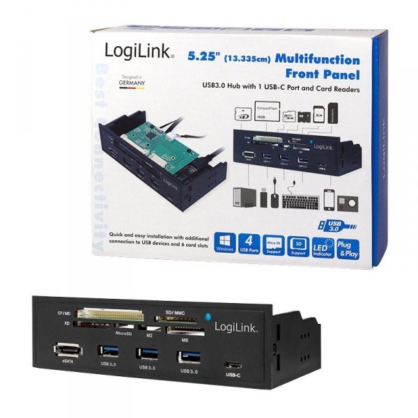LogiLink Multifunkcyjny panel 5,25&#039; z czyt. kart