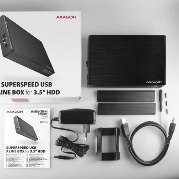 AXAGON EE35-XA3 Obudowa zewnętrzna aluminiowa, USB 3.2 Gen 1 SATA 3G 3.5&quot;