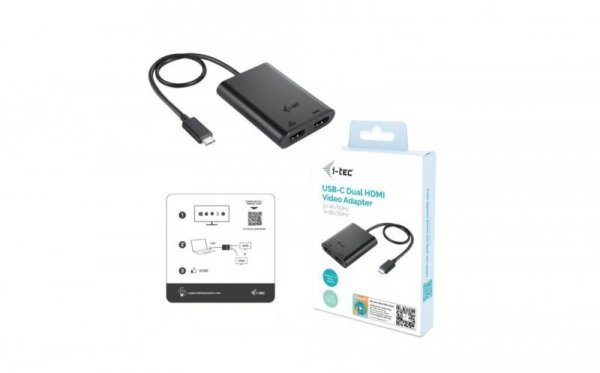 i-tec Adapter video USB-C Dual 4K/60Hz (single 8K/30Hz) HDMI