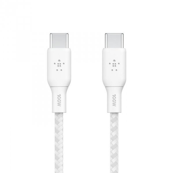 Belkin Kabel w oplocie USB-C do USB-C 100W 3m biały