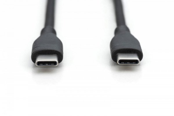 Digitus Kabel połączeniowy silikonowy USB-C - USB-C, USB 2.0 60W, 0,5m Czarny