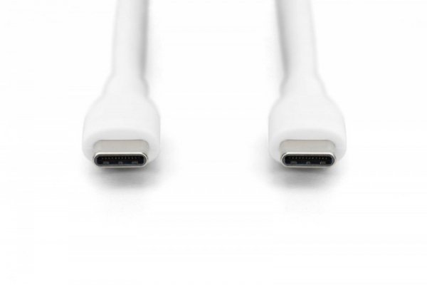 Digitus Kabel połączeniowy silikonowy USB-C - USB-C, USB 2.0 60W, 0,5m Biały
